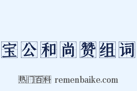 宝公和尚赞组词是什么意思的图片